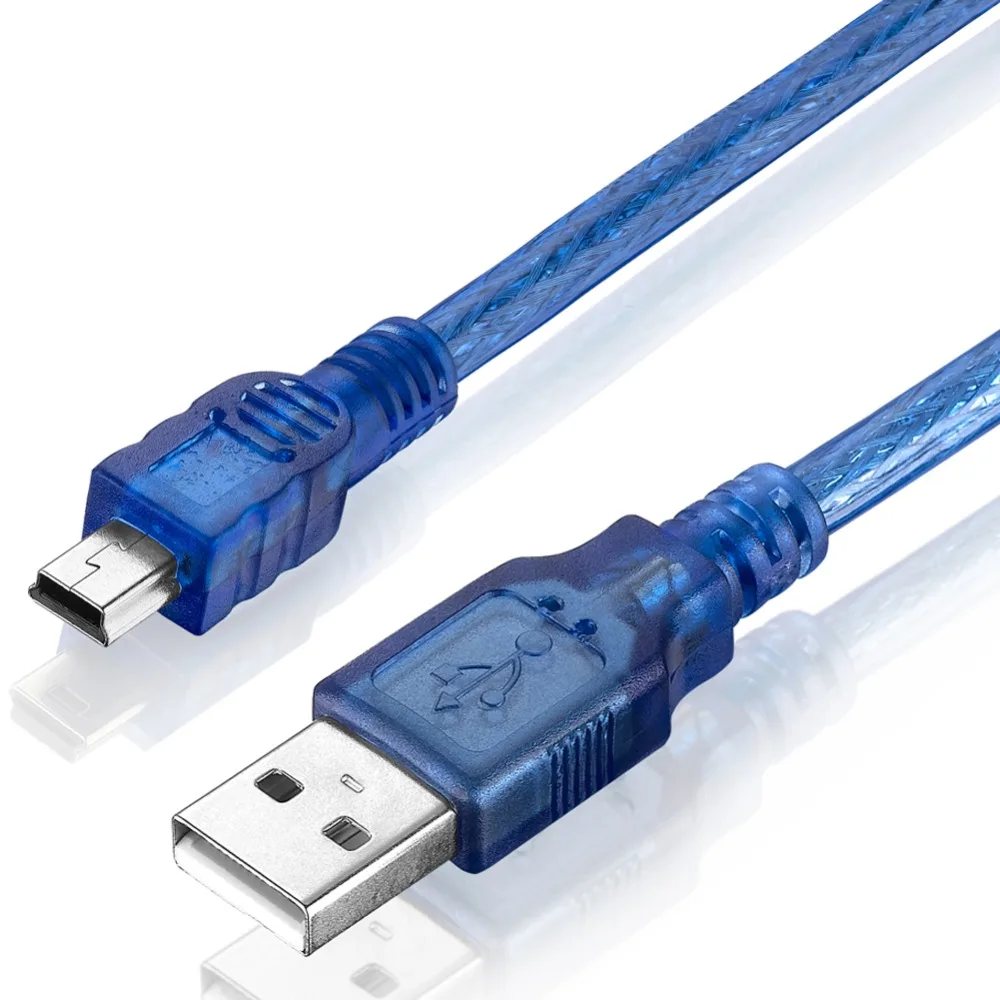 Bochara Mini 5P USB Cable USB 2.0 Type A Male to Mini 5P Male Data Cable Dual Shielding( Foil+Braided) 30cm 50cm 1m