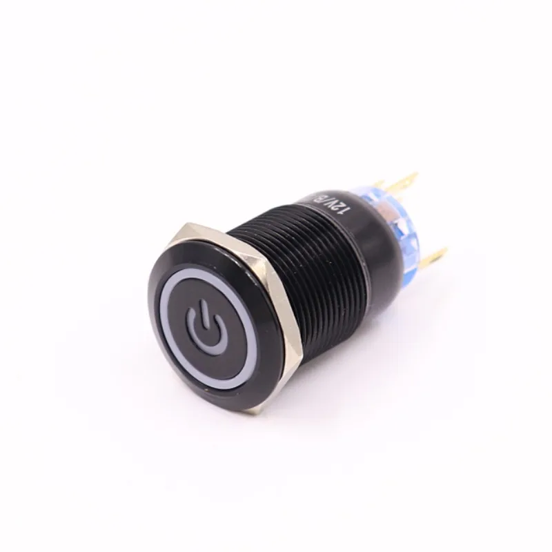 19mm Metal Push Button Switch LED  locking Latching Self-reset Momentary 1NO 1NC red blue yellow green white Aluminum oxide