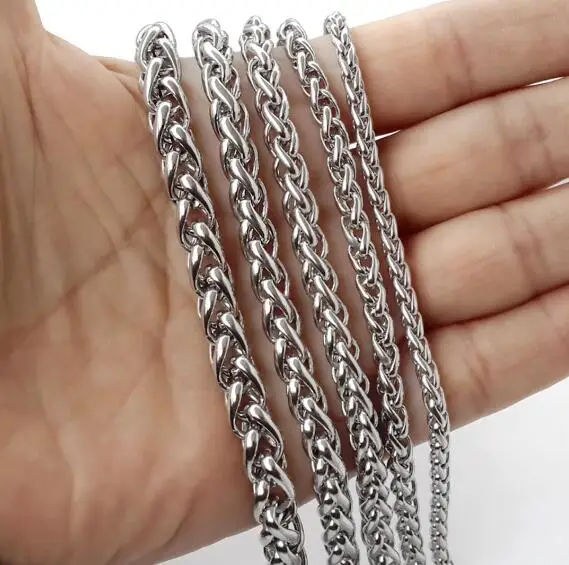 in bulk Lot 5meter  Stainless Steel 3mm/4mm/6mm Rope Link Chain Jewelry Finding / Marking Chain DIY