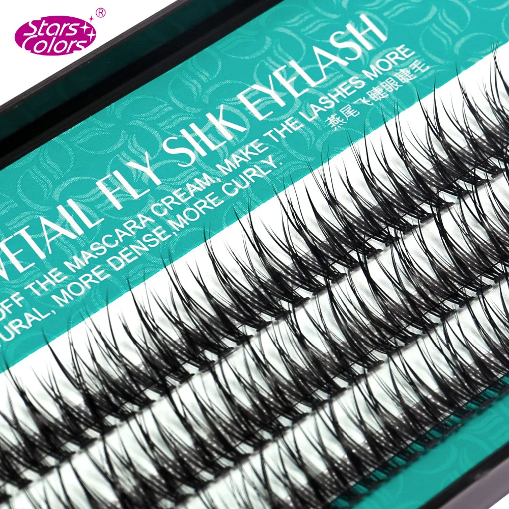 Wholesale Natural False Eyelash Fake Eye Lashes High Quality Lashes Encryption Silk C Curl Dovetail Fly Eyelash Extension