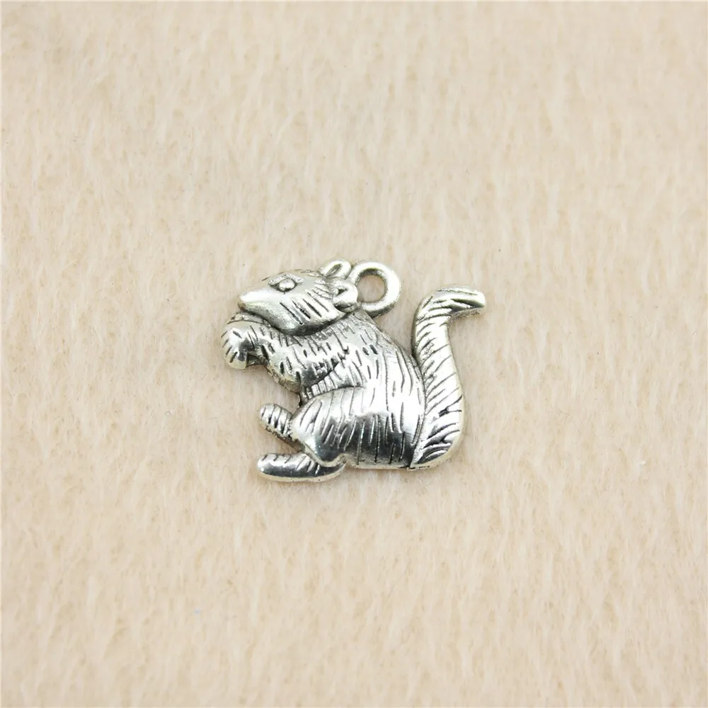 62pcs/lot 18*19mm ancient silver Squirrel charm Pendants DIY jewelry for bracelet necklace earring