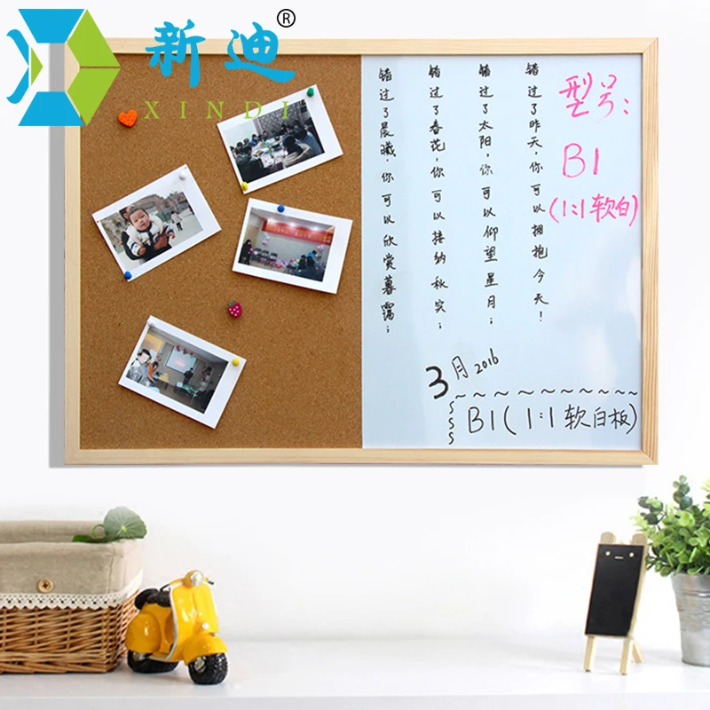 XINDI Whiteboard with Wooden Frame, Message Cork Board, Drawing Boards Combination, Magnetic Marker Board, Frete Grátis, 30x40cm