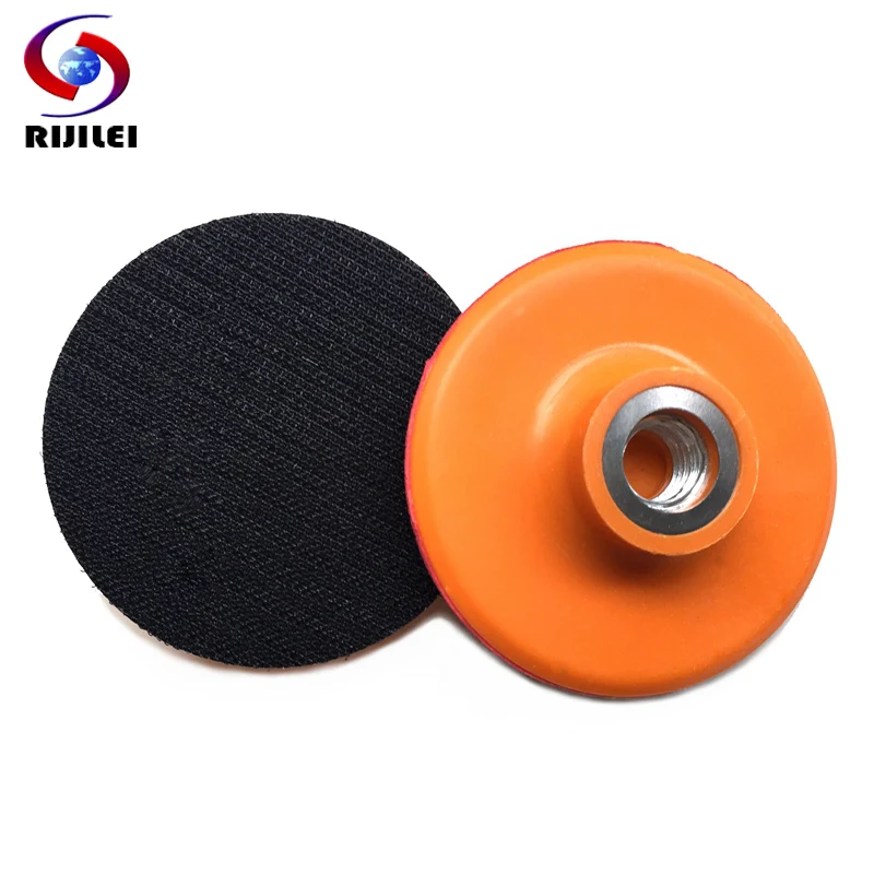 RIJILEI 3Inch Rubber Backer Pad 80mm Thin Hook & Loop Sanding Pad M14/M10 Self-Adhesive Disc Angle Grinder Polisher 3BFR