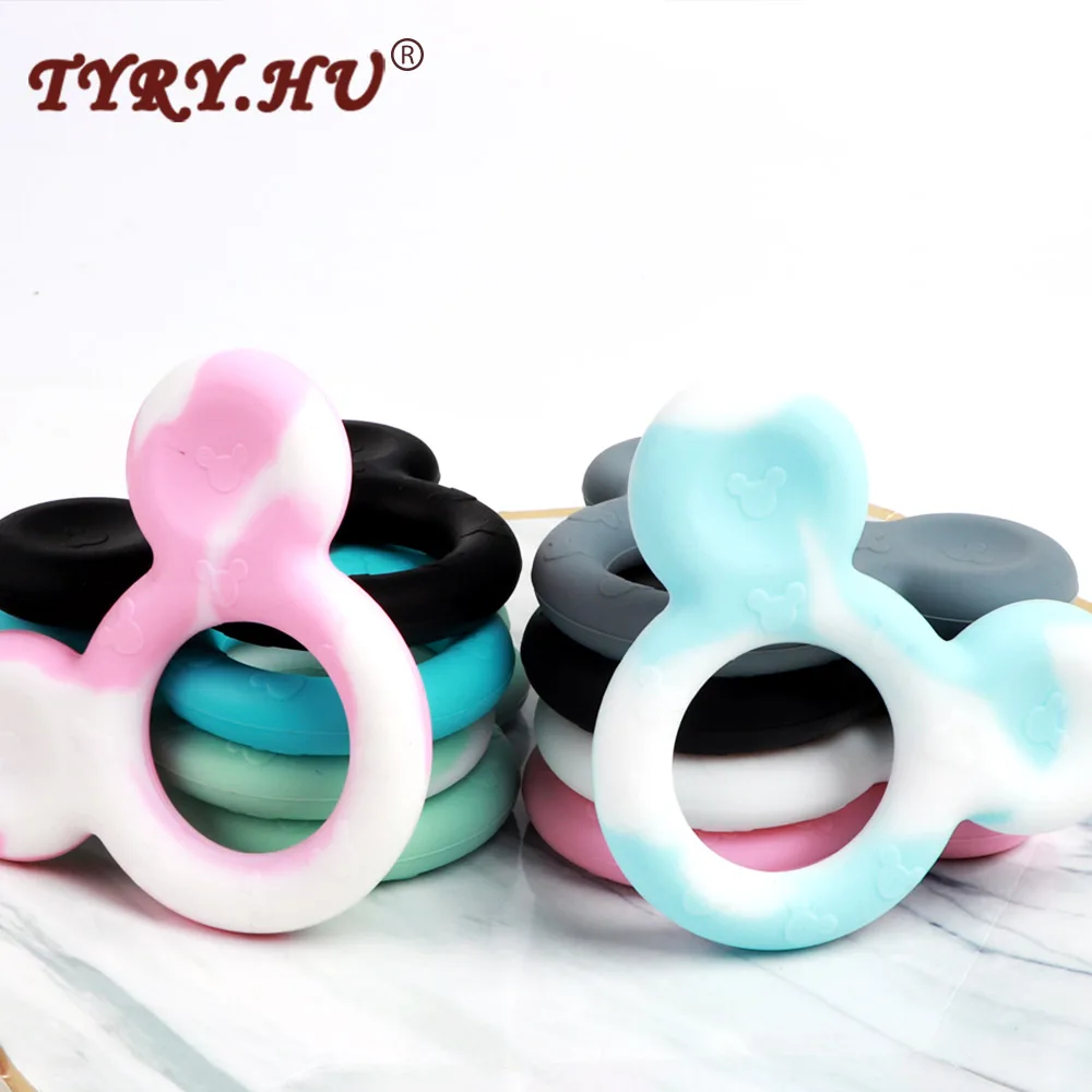 TYRY.HU Mickey Baby Silicone Teethers Food Grade Nursing Accessories Penadant DIY Necklace BPA Free Baby Teething Safe Toys