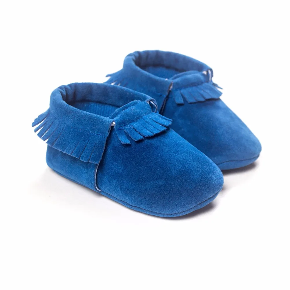 Turquoiseรองเท้าเด็กHandmade Soft Anti-SlipทารกแรกเกิดFirst Walkers Bebe Moccasin