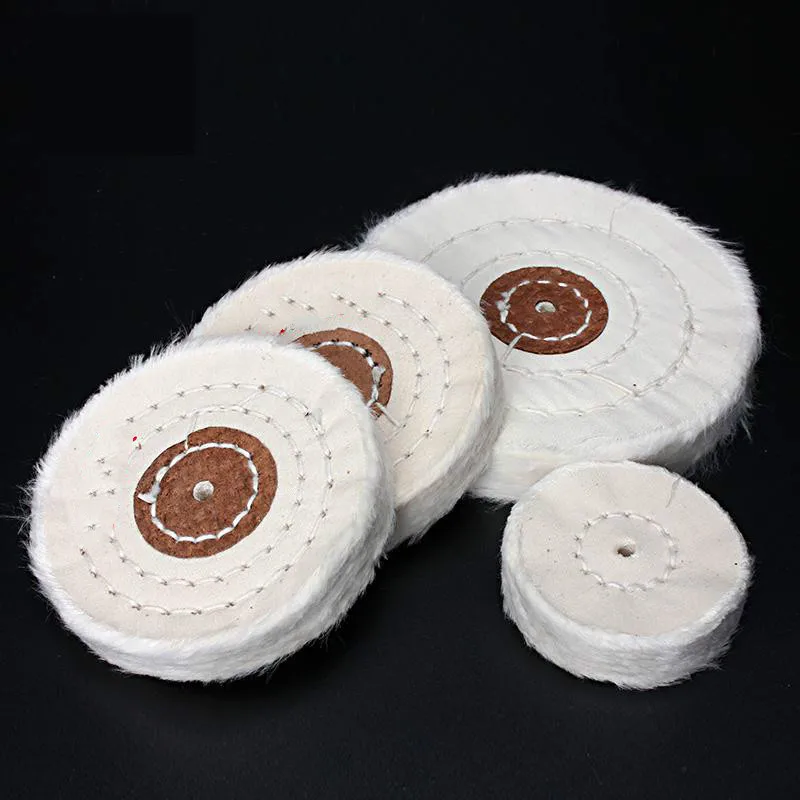 50-200mm White Cotton Lint Cloth Buffing Wheel Gold Silver Jewelry Mirror Polishing Wheel  4mm inner hole 50 Layers