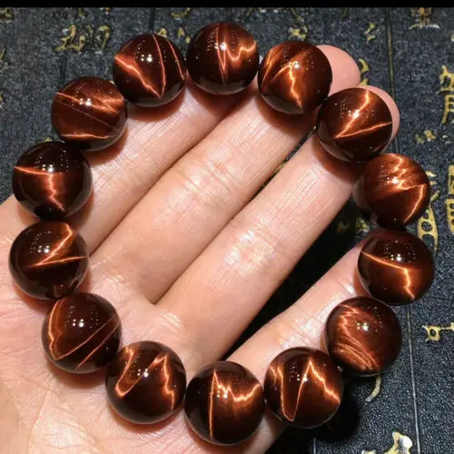 Natural Red Tiger Eye Round Beads Bracelet Gemstone Brazil Women Men 14mm 16mm 18mm Strong Cat Eye Crystal Drop Shipping AAAAA