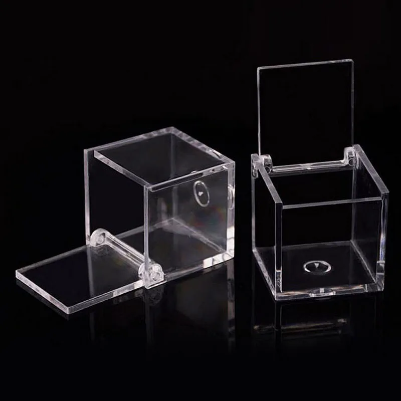 200pcs Food Grade Clear Plastic Square Box Candy Box Flip Transparent Gift Packing Case Wedding Favor Souvenirs ZA4625