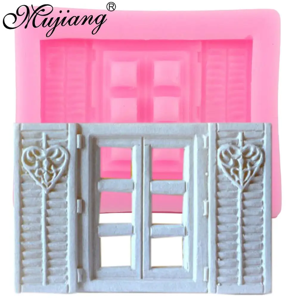 Window Heart Plantation Shutters Silicone Molds Cake Border Fondant Cake Decorating Tools Polymer Clay Candy Chocolate Moulds