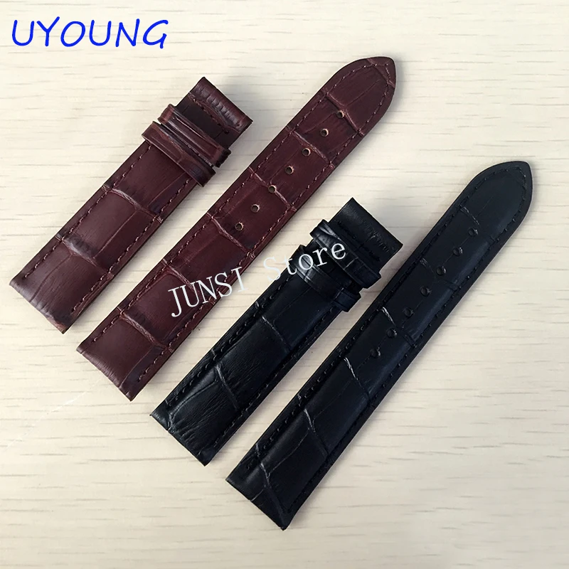 19*18mm Genuine Leather Watchband For tissot T17|T461|T041\\T041 watch band Black Watch accessories For PRC200 Strap Bracelet