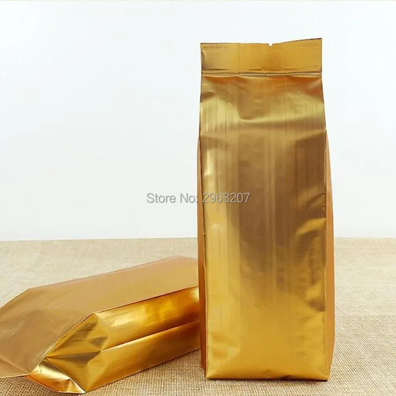 

500pcs/lot Gold Aluminium Foil Vacumm Bag Gold Gift Candy Food Pouches Moisture-proof Packaging Hot Sealing Bags