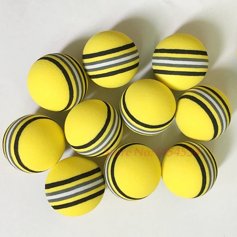 50PCS 42MM New Good Quality Exercise Elastic Rainbow Golf Indoor EVA Foam Soft Ball Training Practice Rubber Balls Capsules Aids