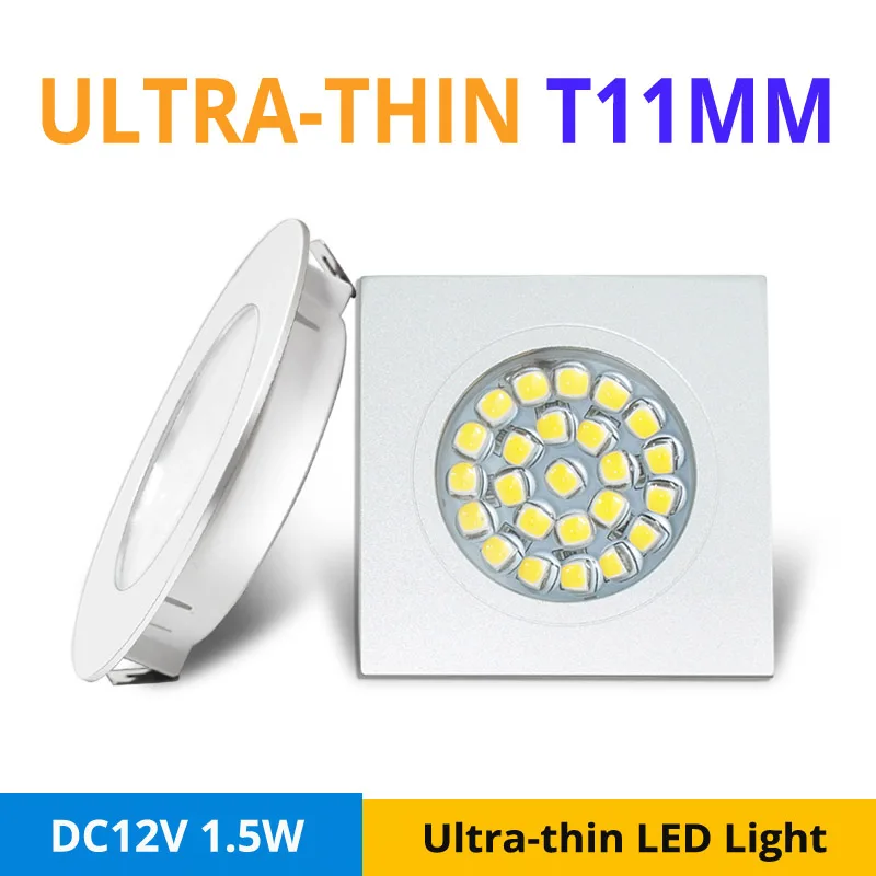 

24pcs/lot Ultra Thin Spot LED Light DC12V H11mm Mini Embedded Ceiling Downlighter Lamps for Indoor Home Kitchen Cabinet Lighting