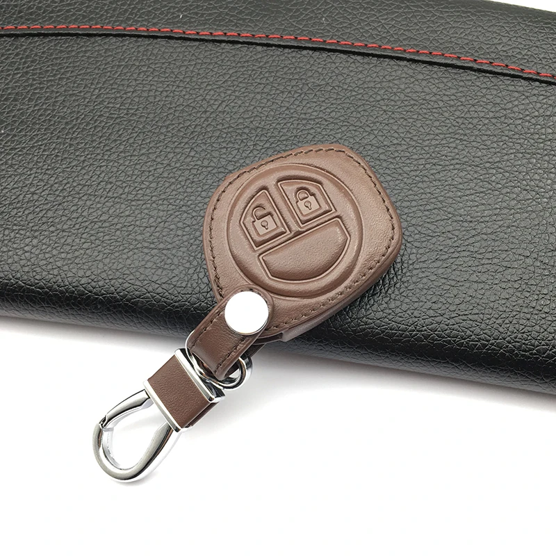 2017 High quality leather 2 button remote control key set for Suzuki sx4 swift liana large vitara key cover, car styling