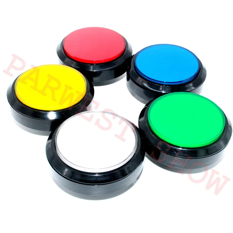 10PCS 100mm LED Button 12V illuminated Push Button 10CM Flat Button For DJ Game Machine Accessories Arcade Kits