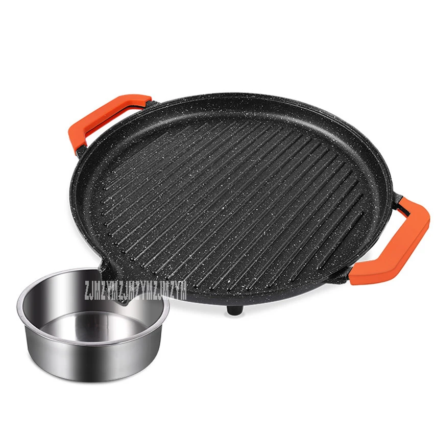 KP153C Multi-function Korean electric grill round buffet barbecue household smoke-free non-stick electric baking pan 220V/1500W