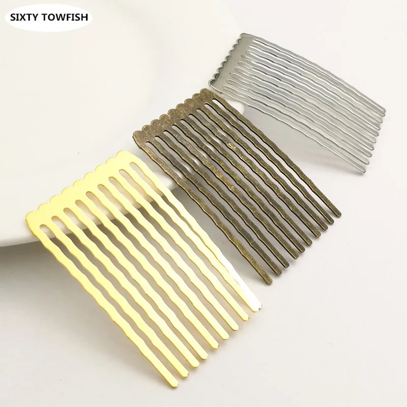 8 pieces/lot 31x49mm Metal Gold color/White K/Antique bronze Hair Combs Fashion Hairwear DIY Hair Jewelry Accessory Findings