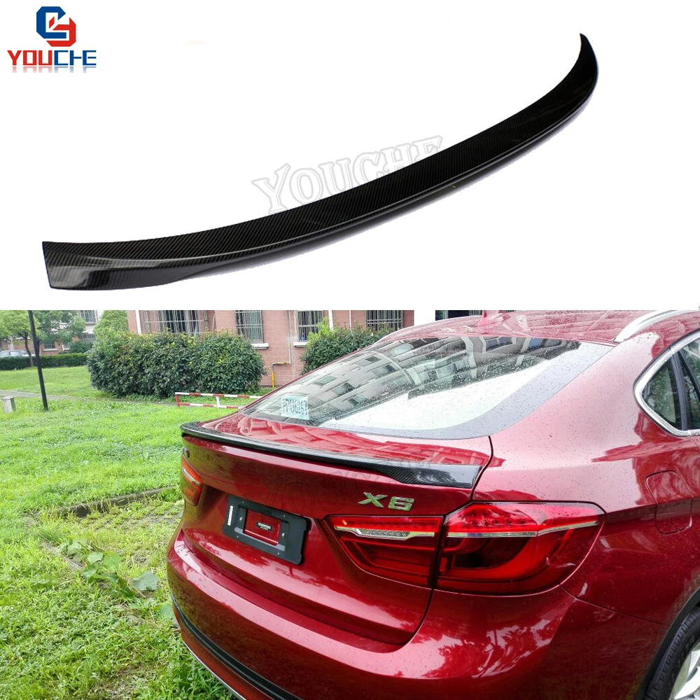 

X6 F16 Rear Trunk Spoiler Carbon Fiber Wing For BMW X6 Series 2015-2019 5-door SUV Gloss Black Trunk Lid