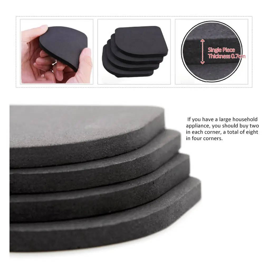 4PCS Washing Machine Shock Absorption Pad Vibration Reduce Anti-slip Shockproof Pad Silent Cotton EVA Foam Mat For Household App