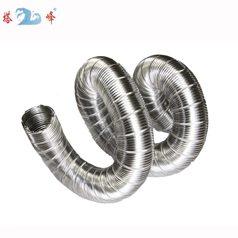 

50cm length 304 stainless steel duct Ventilation fume hot air steam exhaust pipe Various Flexible 32mm-100mm diameter