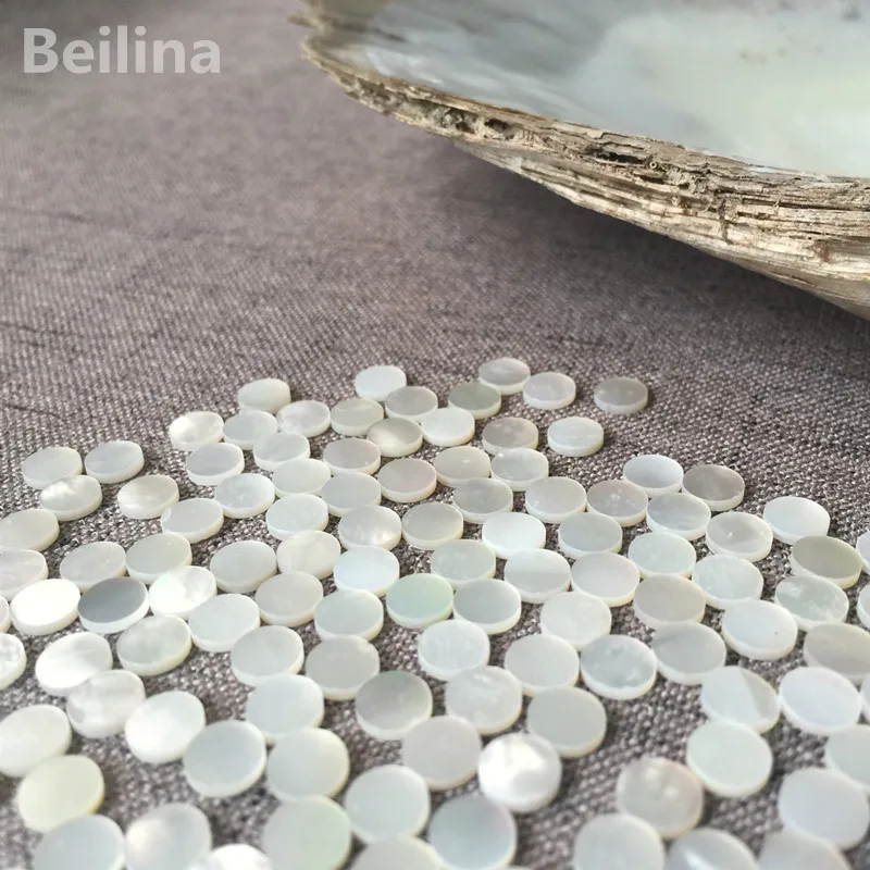 1lot(50pcs) 6mm white Natural mother of pearl shell for musical instrument accessories and home crafts decoration materials