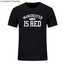 New United Kingdom Red Letter Short Sleeve T Shirt Men 100% Cotton O-Neck Manchester Tee Shirts Print Masculina tee clothing