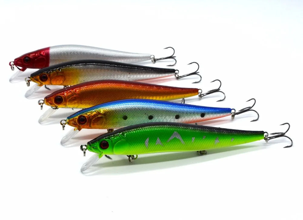 1PCS/bag 5 colors 14 cm 23.7 g Fishing Lure Minnow Hard Bait with 3 Fishing Hooks Fishing Tackle Lure 3D Eyes #04