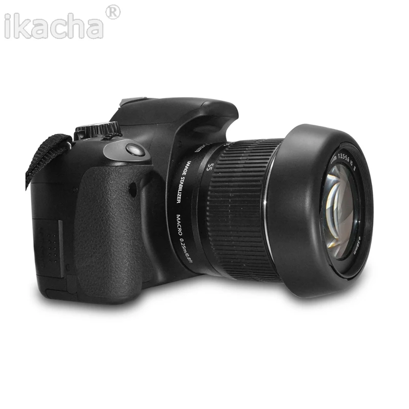 DSLR Camera Lens Hood Bayonet EW-60C EW60C for Canon EF-S 18-55mm f/3.5-5.6 IS II 58mm Lens