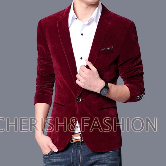 Herren samt mode blazer schwarz licht blau 4 farbe slim fit anzug 2021 frühling herbst outwear mantel Freies verschiffen Anzüge für Männer