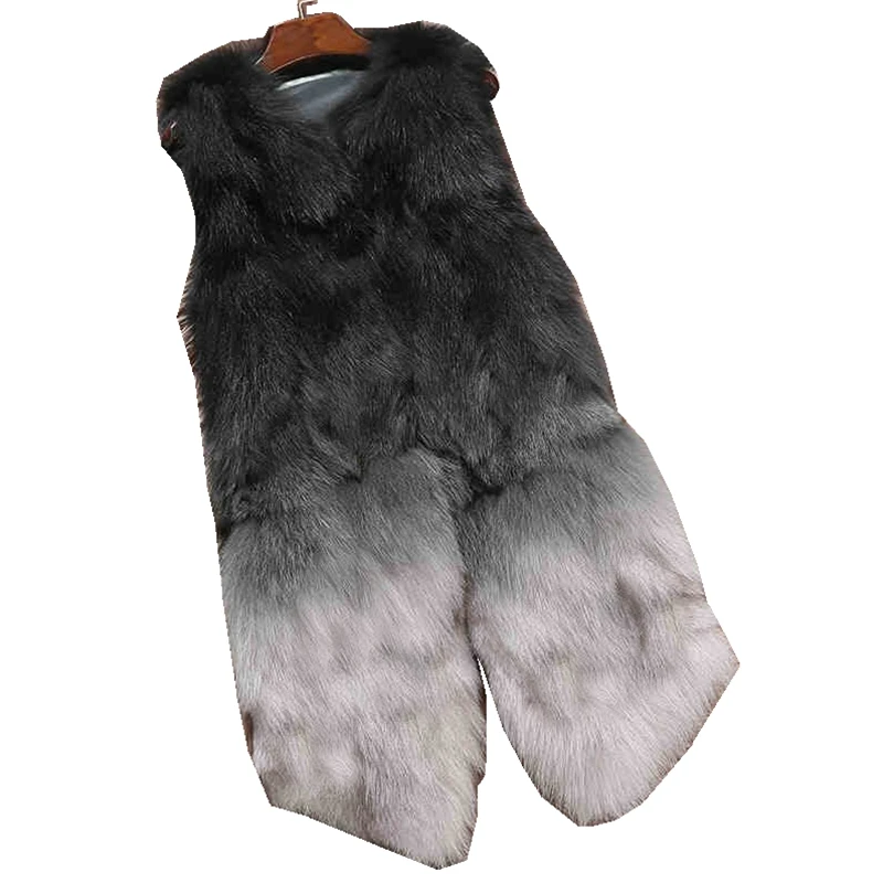 Lady Piece Real Raccoon Fur Vest Waistcoat Autumn Winter Women Outerwear Coats Female Clothing Gilet LF4228