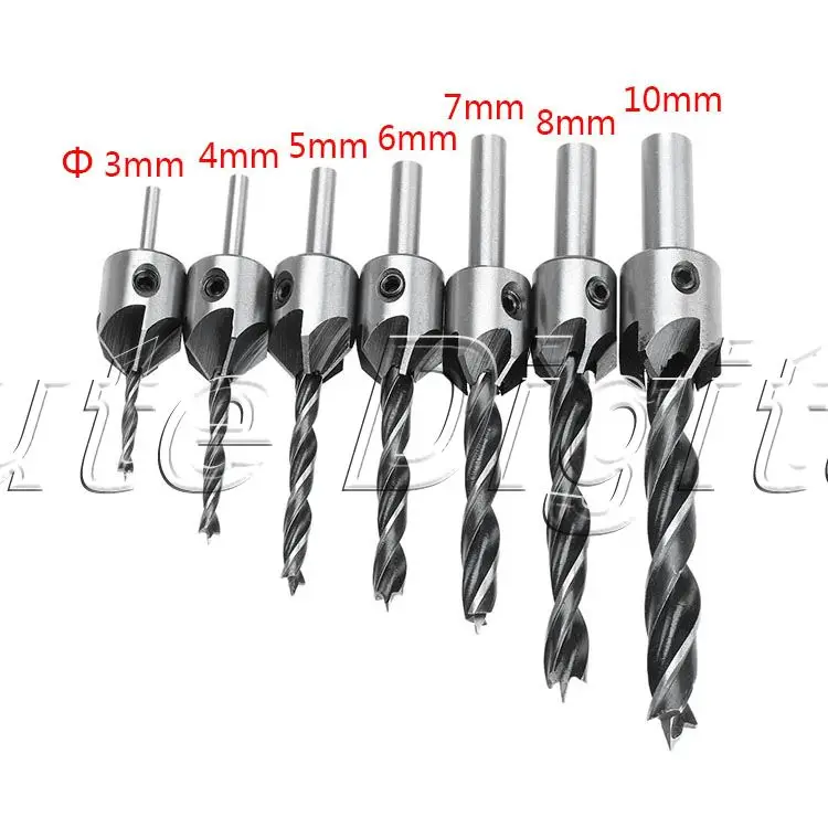 DRELD HSS 5 Flute Countersink Drill Bit Woodworking Tool Wood Drill Bits Carbon Steel Reamer Chamfer Carpenter Tools 3mm-10mm