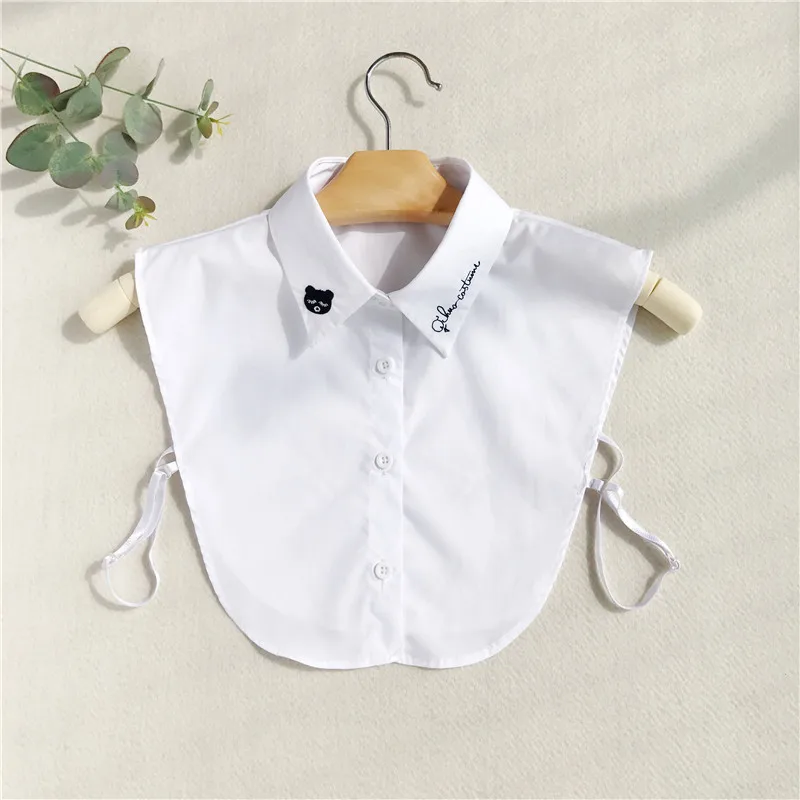 

Fashion Cute Bear Detachable Fake Collar Women Ladies False Lapel Shirt Blouse Collar Neckwear Nep Kraagje Blouse Accessories