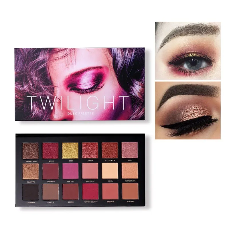 

18colors Eyeshadow Palette Glamorous Smokey Eye Shadow Shimmer Waterproof Lasting Colors Makeup