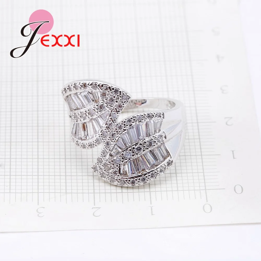 Shiny AAA CZ Crystal 925 Sterling Silver  Brand Ring Zircon Woman Wedding Engagement Finger Rings for Christmas Gift