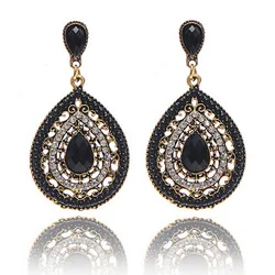 2017 The New Fashion Ladies Rhinestones Earrings Jewelry Metal Drop Earrings And Stone Earrings Girl's Style