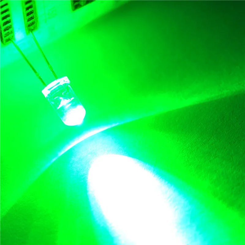 1000PCS 5mm weiße haare grün licht-emittierenden röhre super helle Grüne LED leucht rohr grün