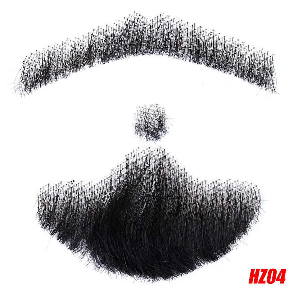 Brazilian Lace Beard For Men 100% Human Hair Hand Made Mustache Remy Hair Cosplay Swiss Lace Invisible Fake Beards SalonChat