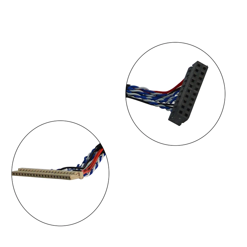 20Pin DF14-D6สาย LVDS สำหรับกระดานควบคุม LCD ที่1Ch 6บิต20พิน1024x768 XGA 14.1นิ้ว LTN141XF-L01 13.3 15นิ้ว