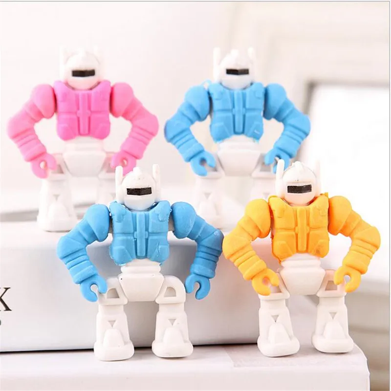 1PCS Cute 3D Robot Modeling Rubbr Korea Stationery Eraser Cute Pupils School Supplies In  Eraser For Kids Student Souvenirs