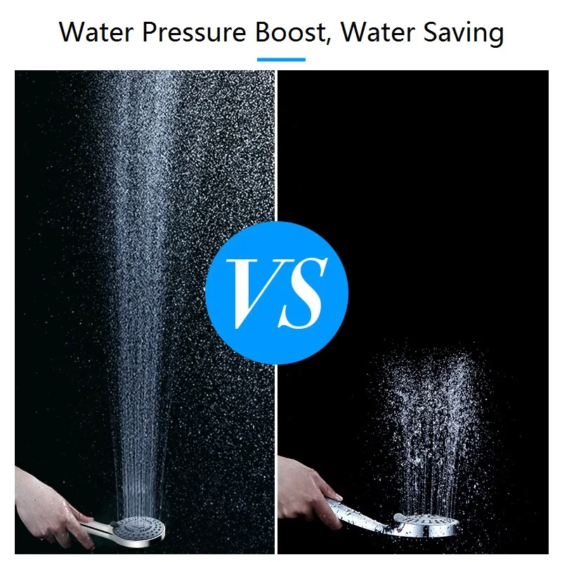 5Position Water Saving Shower Head Five Mode Showering Water Pressure Boost Shower Head Relax Shower Head High Pressure