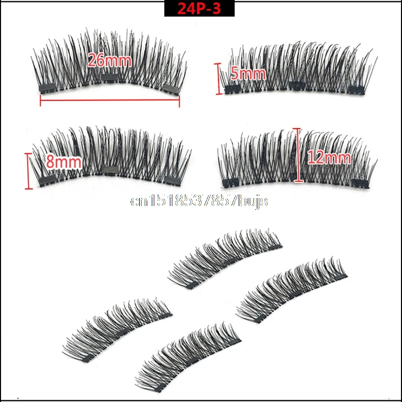 MB New magnetic eyelashe with 3 magnets handmade 3D/6D magnetic lashes natural false lashes faux cils magnetiqu