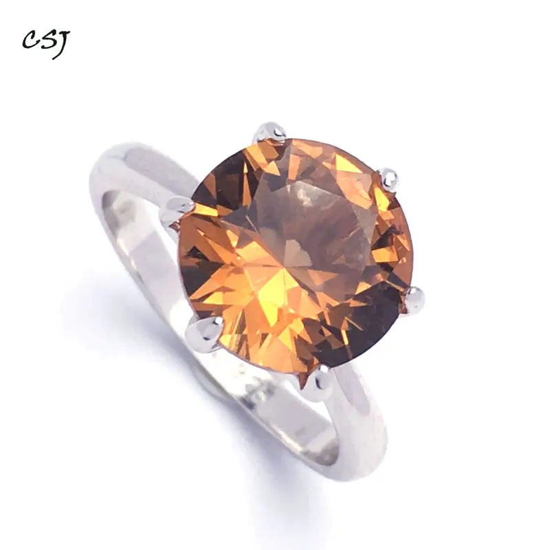 CSJ Classic Design Zultanite Ring Sterling 925 Silver Created Sultanite Color Change  Fine Jewelry Women Party Wedding Gift