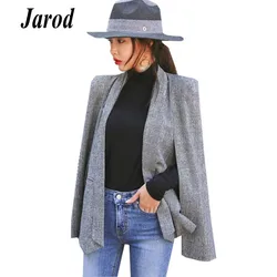 2021  NEW Long Sleeve Cape Blazer Coat Women Notched Split Cloak Cape Jacket Suit Women's Blazer OL Office Workwear plaid black