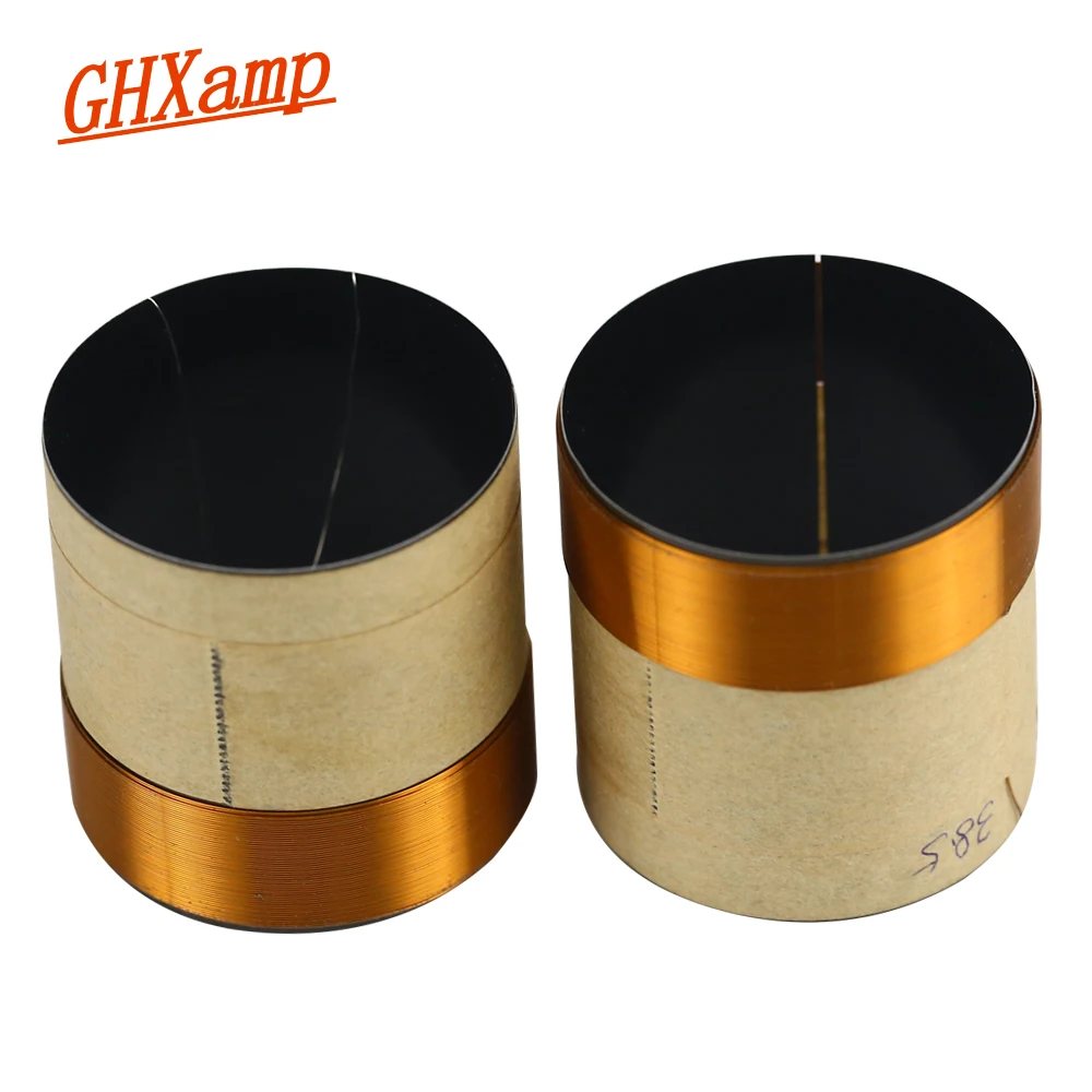 GHXAMP 38.5MM BASS Voice Coil 8OHM BASV Black Aluminum Speaker Repair DIY Height 40MM 1Pairs