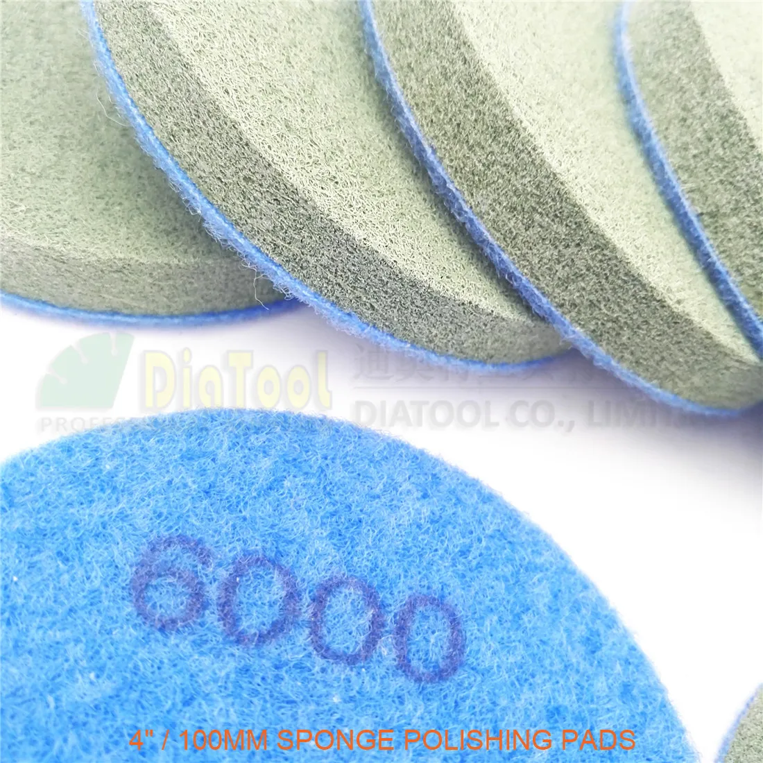 DIATOOL 8pcs/pk 4inch Diamond Sponge Polishing Pads For Soft Stone Marble Artificial Stone Dia 100mm Workable Thickness 10mm