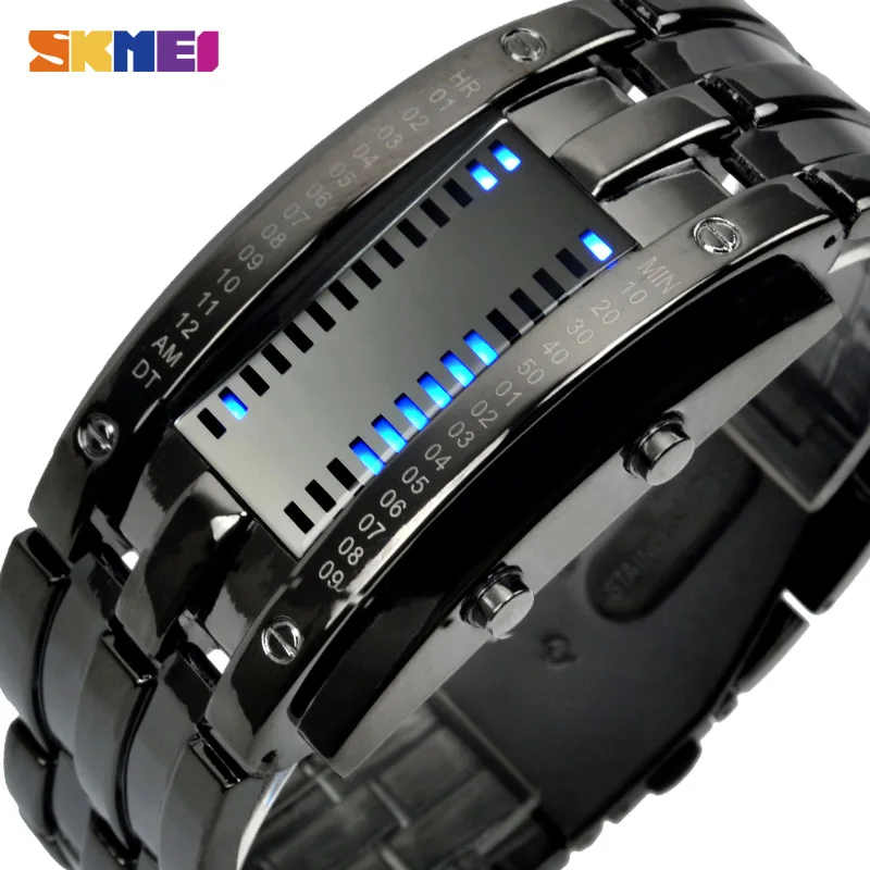 SKMEI Creative Date Hour Design LED Display Men Digital Watch Waterproof Male Wristwatch Sport Watches Clock Relogio Masculino