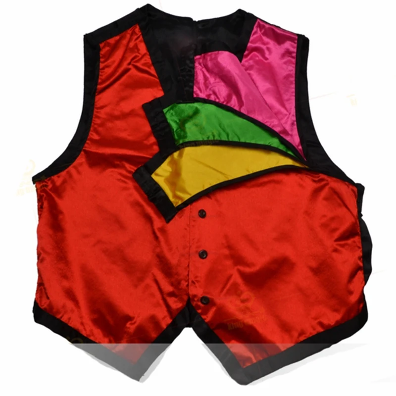 Color Changing Vest (Middle Size) - Magic Tricks 4 color changes (red blue yellow green),stage,fire,close up,Accessories