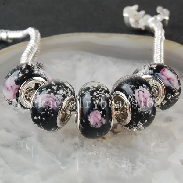 Fashion Jewelry  5pcs MURANO GLASS BEAD LAMPWORK fit European Charm Bracelet C3378