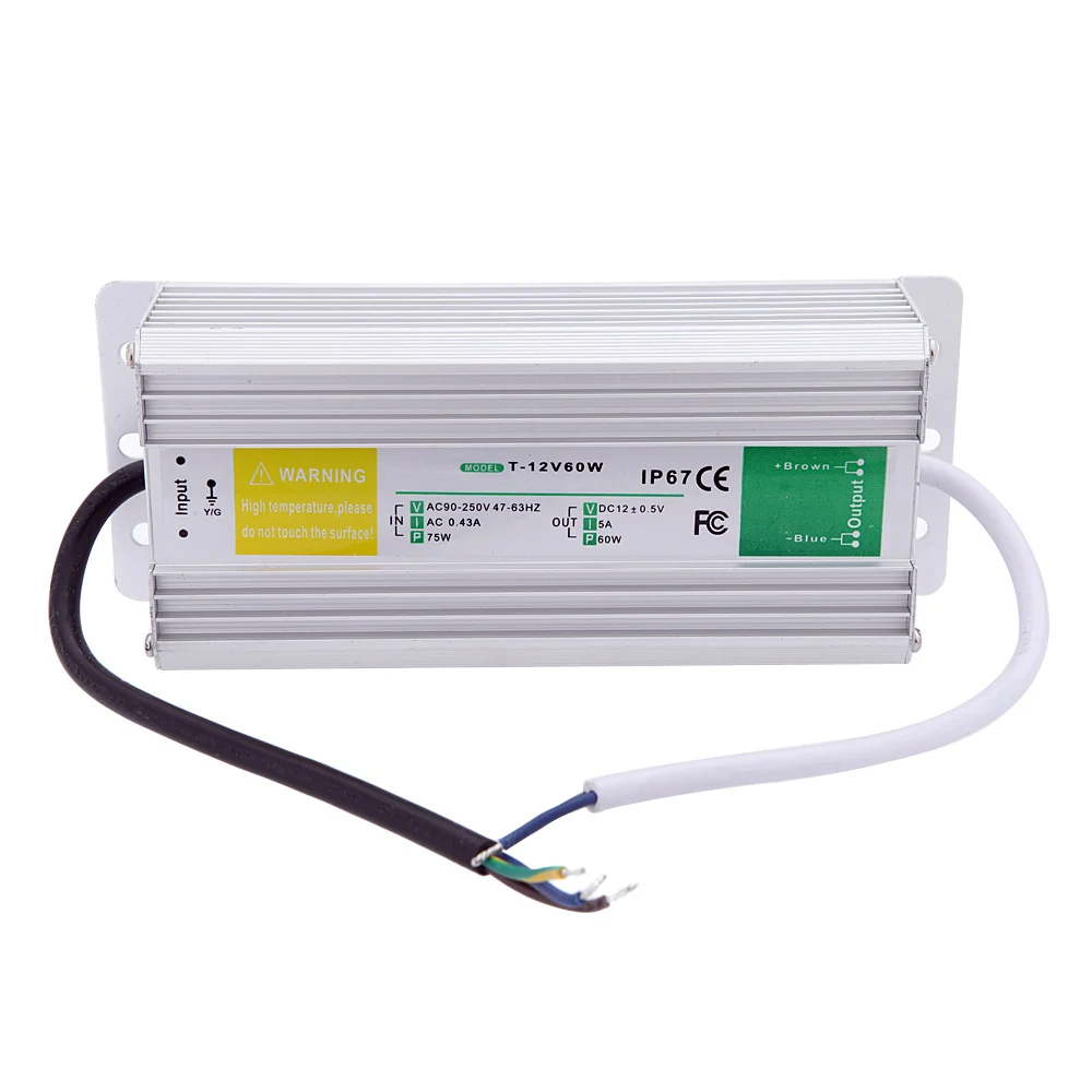 Ac to Dc 12V 5A 60W Switching Power Supply ip67 Outdoor Used Led Strip Driver