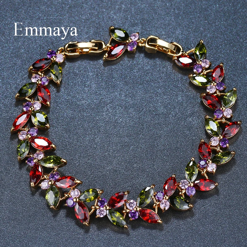 Emmaya Multicolor Bangles Classical Charm Shinny AAA CZ Bracelet New Design Jewelry for Female Party Gift